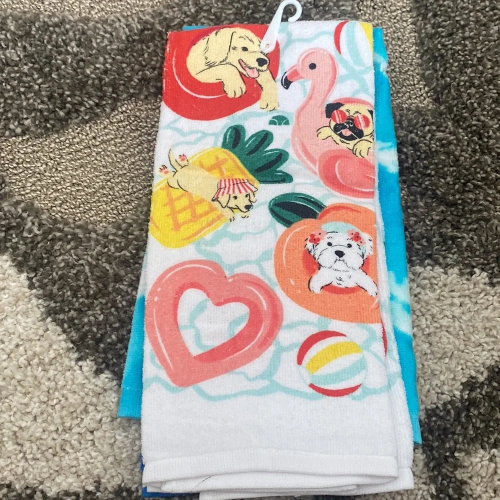 New Kohl's Celebrate Together Summer Dog Kitchen Towels 2-Pack
